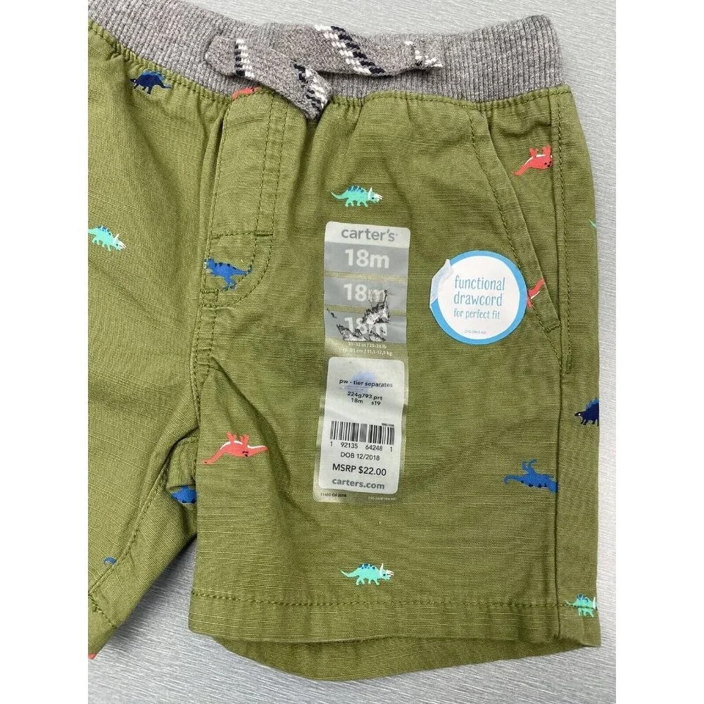 Carter's Baby Boy Pull-On Shorts  Dino Print Size 18M